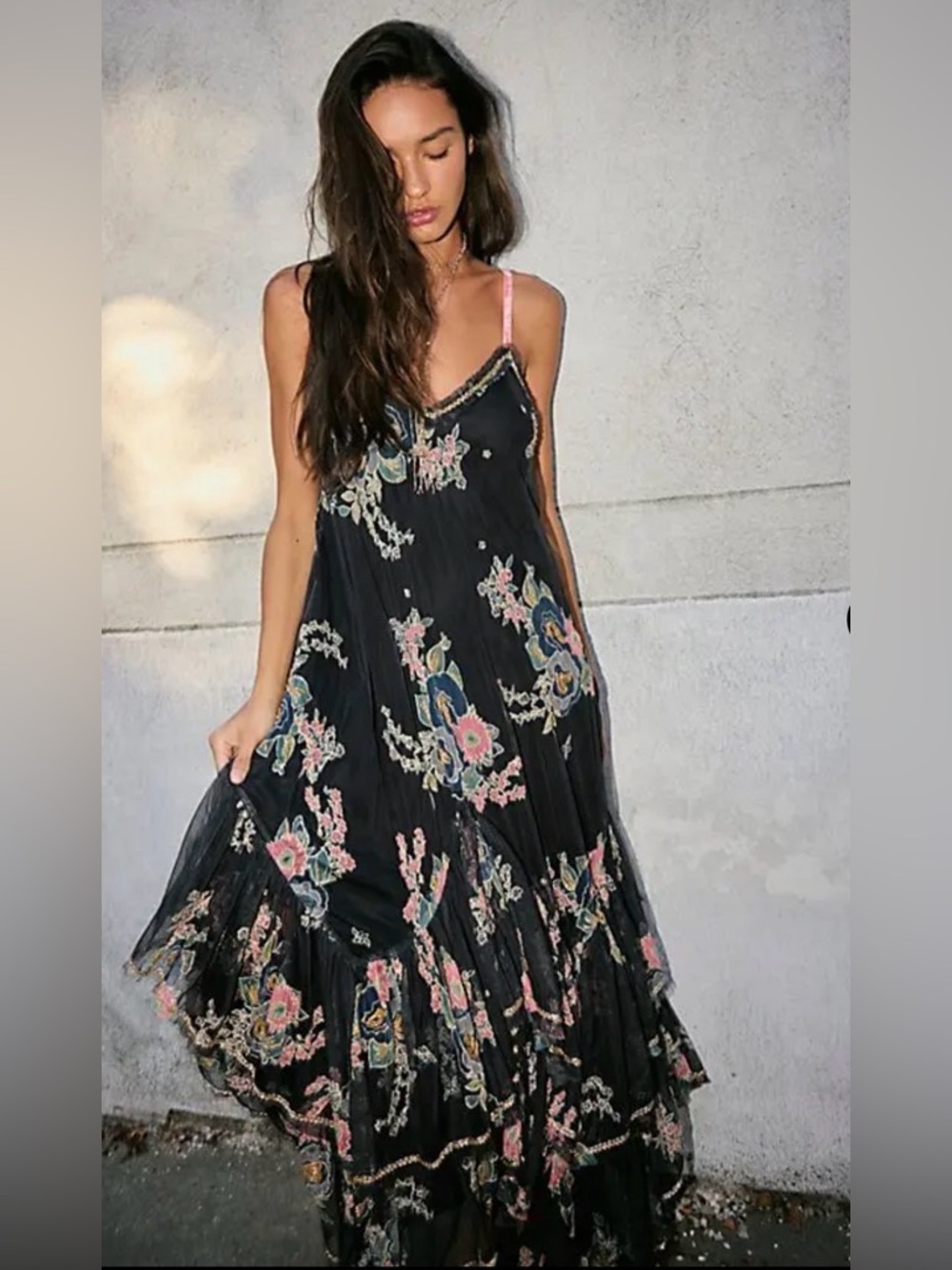 Free People Moonlit Glow Maxi Dress Beaded‎ Medium NEW NWT